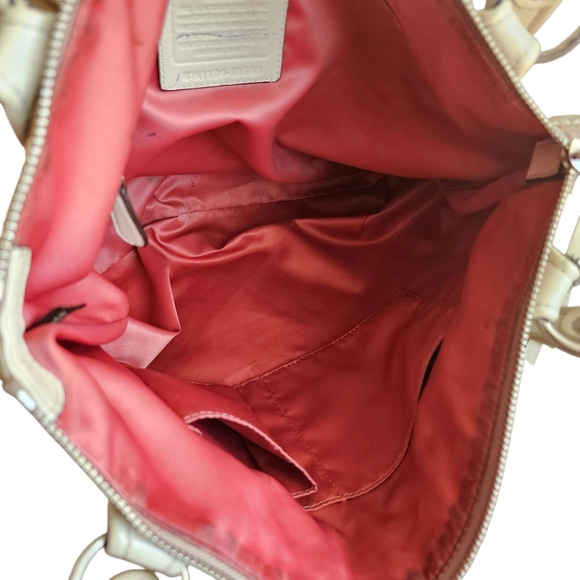 Y2k Vintage Coach Hampton Large Leather Purse Tote 18998 - Picture 10 of 11